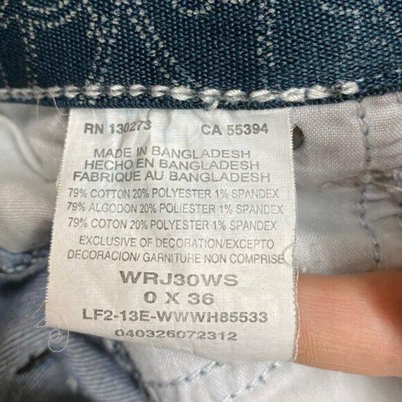 Wrangler Q Baby Med Wash Low Mid Rise Flap Pocket Straight Leg Jeans 28X36 - Picture 4 of 15